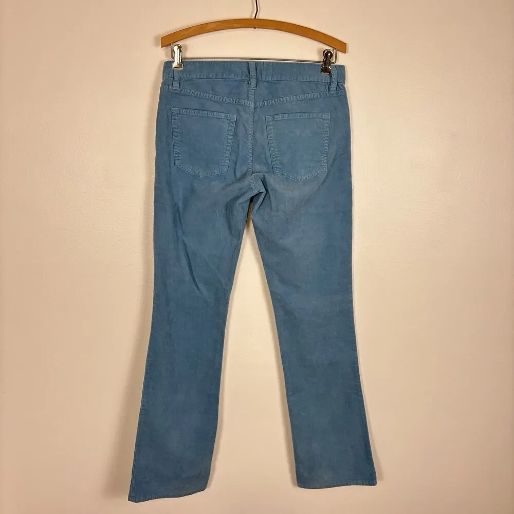 J. CREW Womens 27R Favorite Fit Blue Corduroy Pants 98% Cotton 2% Spandex 95968